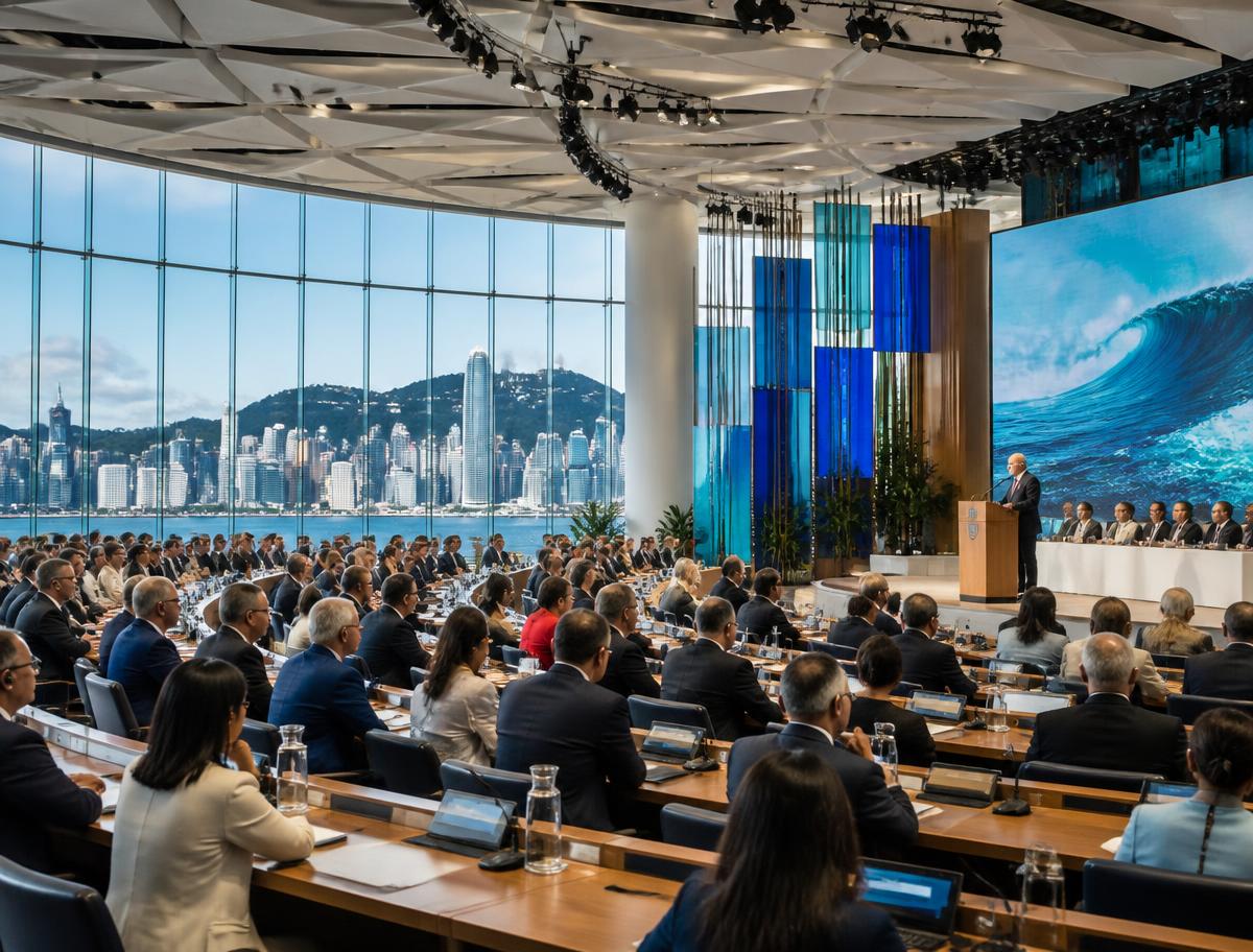 Active delegates attending an international ocean and climate policy summit